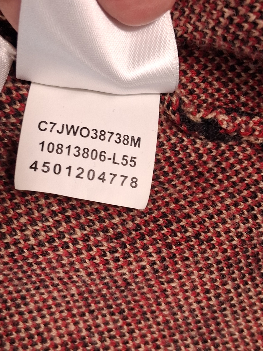 Anne Klein 1X Houndstooth Open Front Cardigan Sweater Red Black Tan Classic - Picture 7 of 11